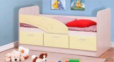 Кровать детская с тремя ящиками Дельфин №1 80*160 ВАНИЛЬ+